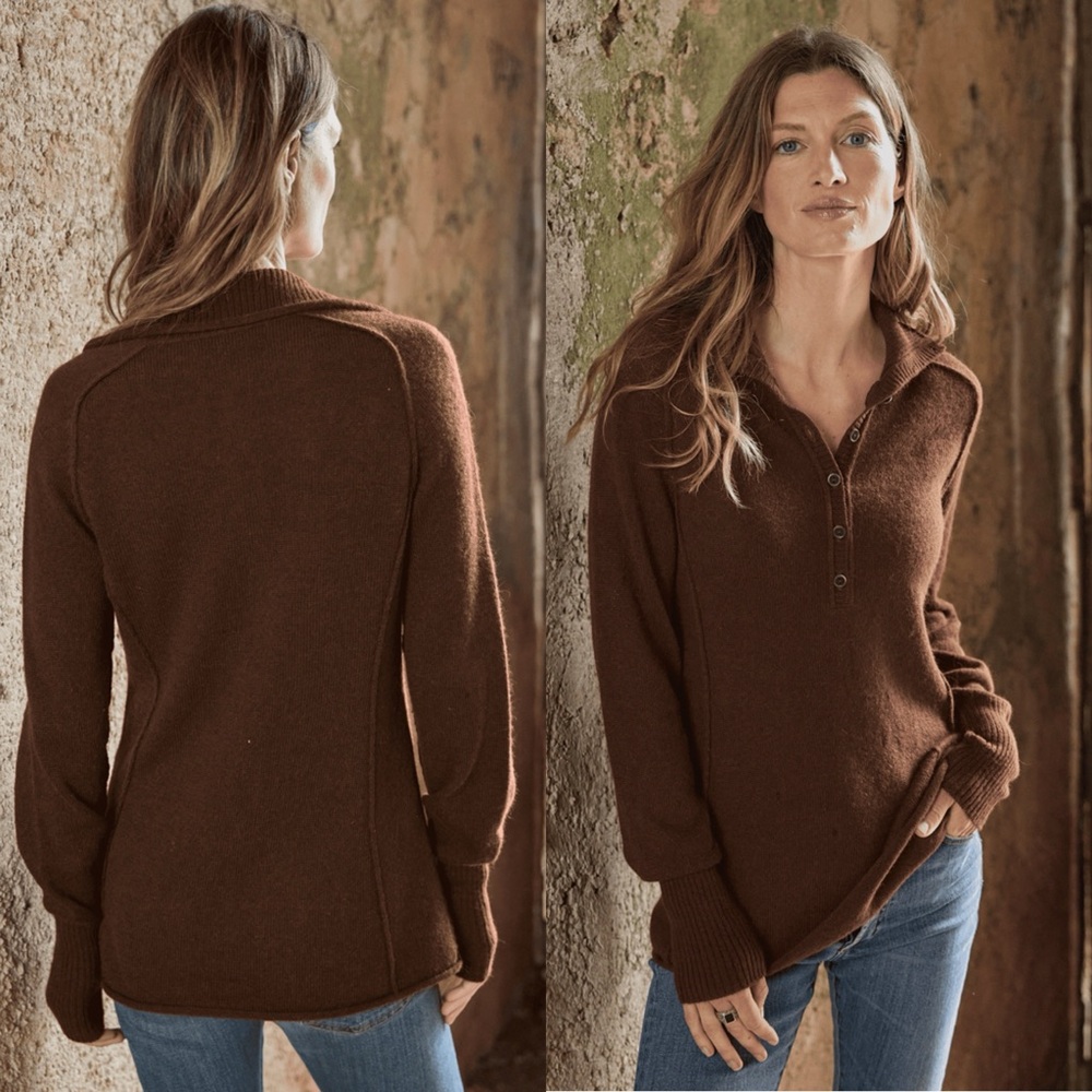 Peruvian Connection Brown Knit 100% Woolen Royal Alpaca Sweater XS